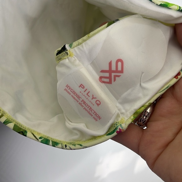 ANTHROPOLOGIE Lemon Print Tie Front One Piece Swimsuit Size Small - Picture 2 of 8